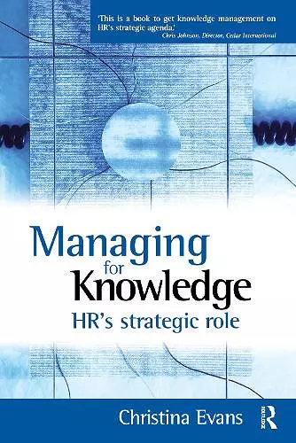 Managing for Knowledge - HR's Strategic Role cover