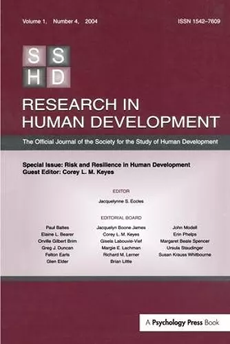 Risk and Resilience in Human Development cover