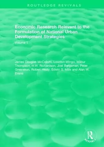 Economic Research Relevant to the Formulation of National Urban Development Strategies cover