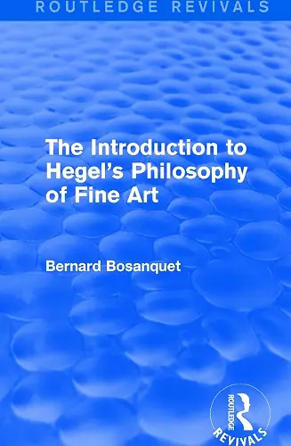 The Introduction to Hegel's Philosophy of Fine Art cover