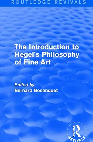 The Introduction to Hegel's Philosophy of Fine Art cover