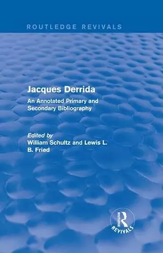 Jacques Derrida (Routledge Revivals) cover