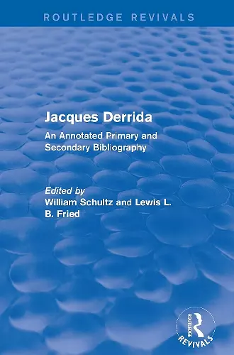 Jacques Derrida (Routledge Revivals) cover