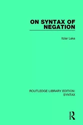 On Syntax of Negation cover