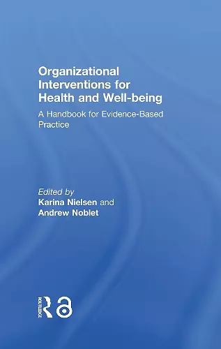 Organizational Interventions for Health and Well-being cover