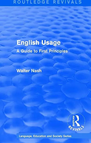 Routledge Revivals: English Usage (1986) cover