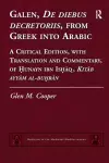 Galen, De diebus decretoriis, from Greek into Arabic cover