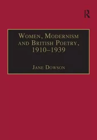 Women, Modernism and British Poetry, 1910–1939 cover