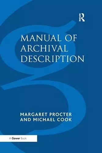 Manual of Archival Description cover