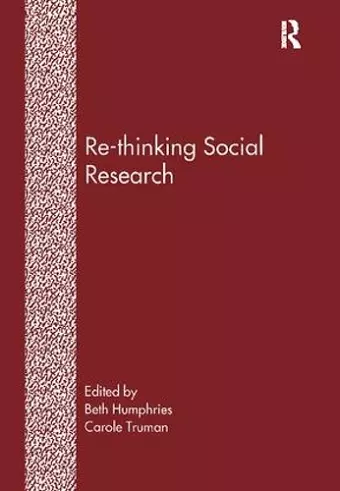 Re-Thinking Social Research cover