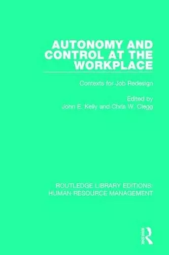 Autonomy and Control at the Workplace cover