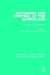 Autonomy and Control at the Workplace cover