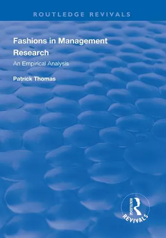 Fashions in Management Research cover