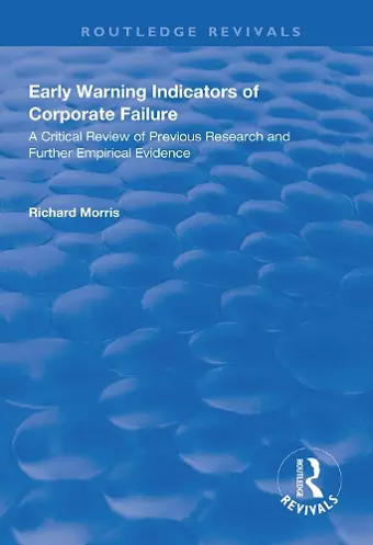 Early Warning Indicators of Corporate Failure cover