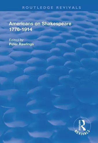 Americans on Shakespeare, 1776-1914 cover
