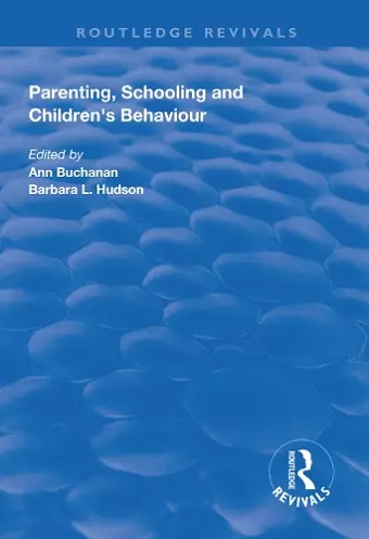 Parenting, Schooling and Children's Behaviour cover