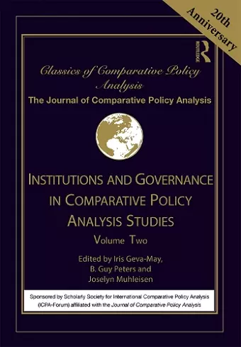 Institutions and Governance in Comparative Policy Analysis Studies cover