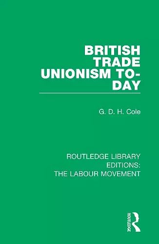 British Trade Unionism To-Day cover