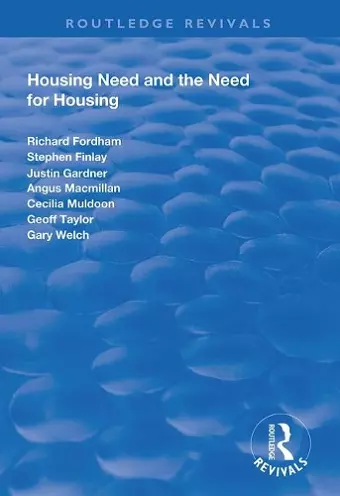 Housing Need and the Need for Housing cover