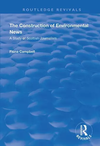 The Construction of Environmental News cover