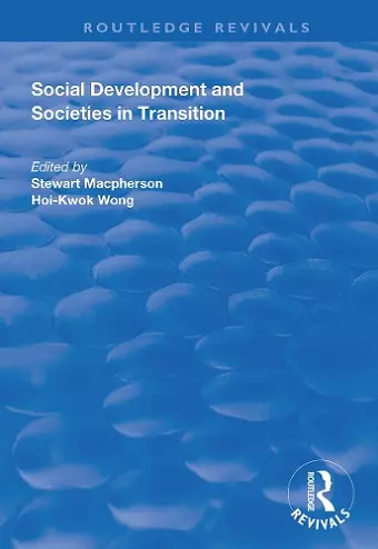 Social Development and Societies in Transition cover