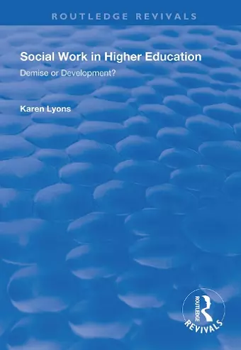 Social Work in Higher Education cover