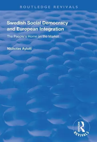 Swedish Social Democracy and European Integration cover