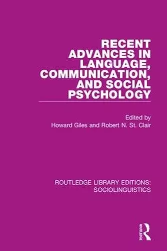 Recent Advances in Language, Communication, and Social Psychology cover