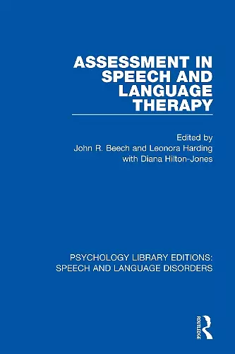 Assessment in Speech and Language Therapy cover