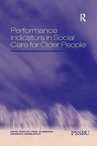 Performance Indicators in Social Care for Older People cover