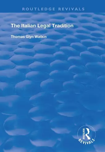 The Italian Legal Tradition cover