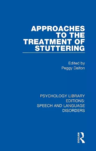 Approaches to the Treatment of Stuttering cover