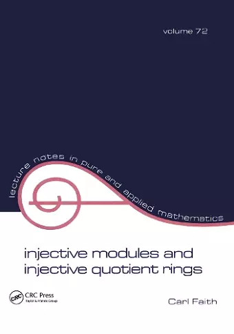 Injective Modules and Injective Quotient Rings cover