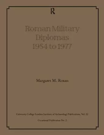 Roman Military Diplomas 1954 to 1977 cover