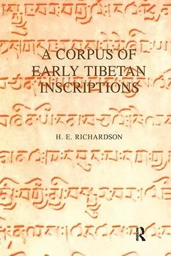 A Corpus of Early Tibetan Inscriptions cover