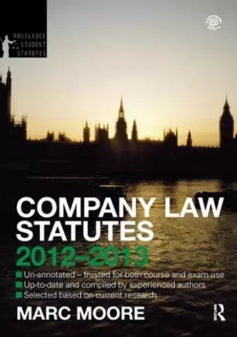 Company Law Statutes 2012-2013 cover