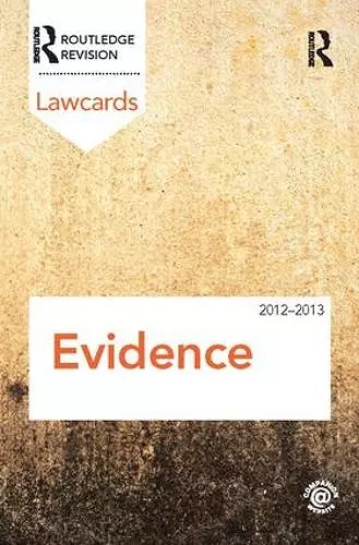 Evidence Lawcards 2012-2013 cover