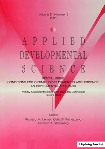 Conditions for Optimal Development in Adolescence cover