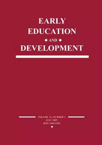 Early Education and Development cover