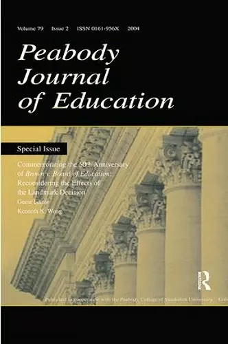 Commemorating the 50th Anniversary of brown V. Board of Education: cover