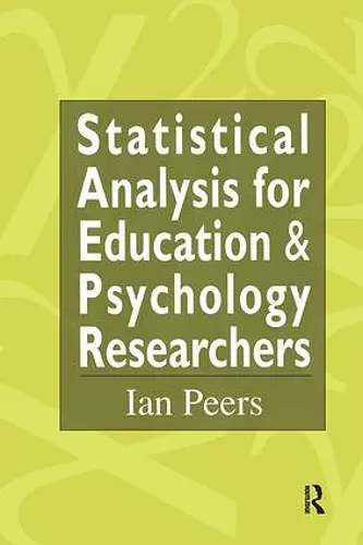Statistical Analysis for Education and Psychology Researchers cover