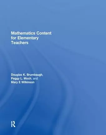 Mathematics Content for Elementary Teachers cover