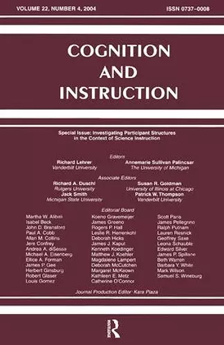 Investigating Participant Structures in the Context of Science Instruction cover