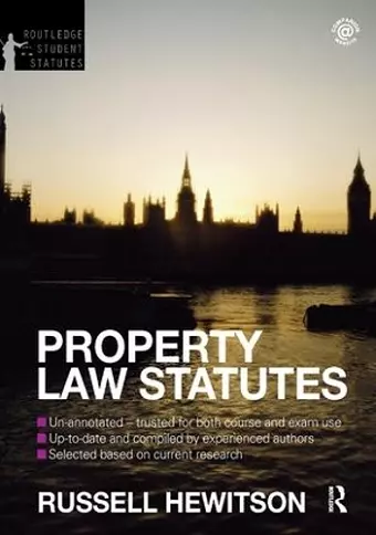 Property Law Statutes 2012-2013 cover