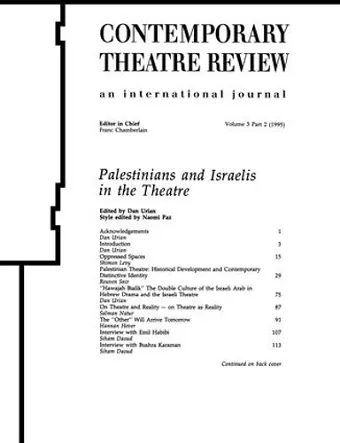 Palestinians and Israelis in the Theatre cover