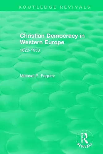 Routledge Revivals: Christian Democracy in Western Europe (1957) cover