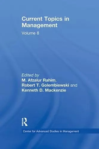 Current Topics in Management cover