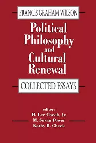 Political Philosophy and Cultural Renewal cover