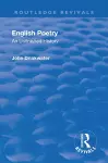 Revival: English Poetry: An unfinished history (1938) cover