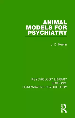 Animal Models for Psychiatry cover